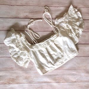 American Eagle Ruffled Crop Top Size XSmall